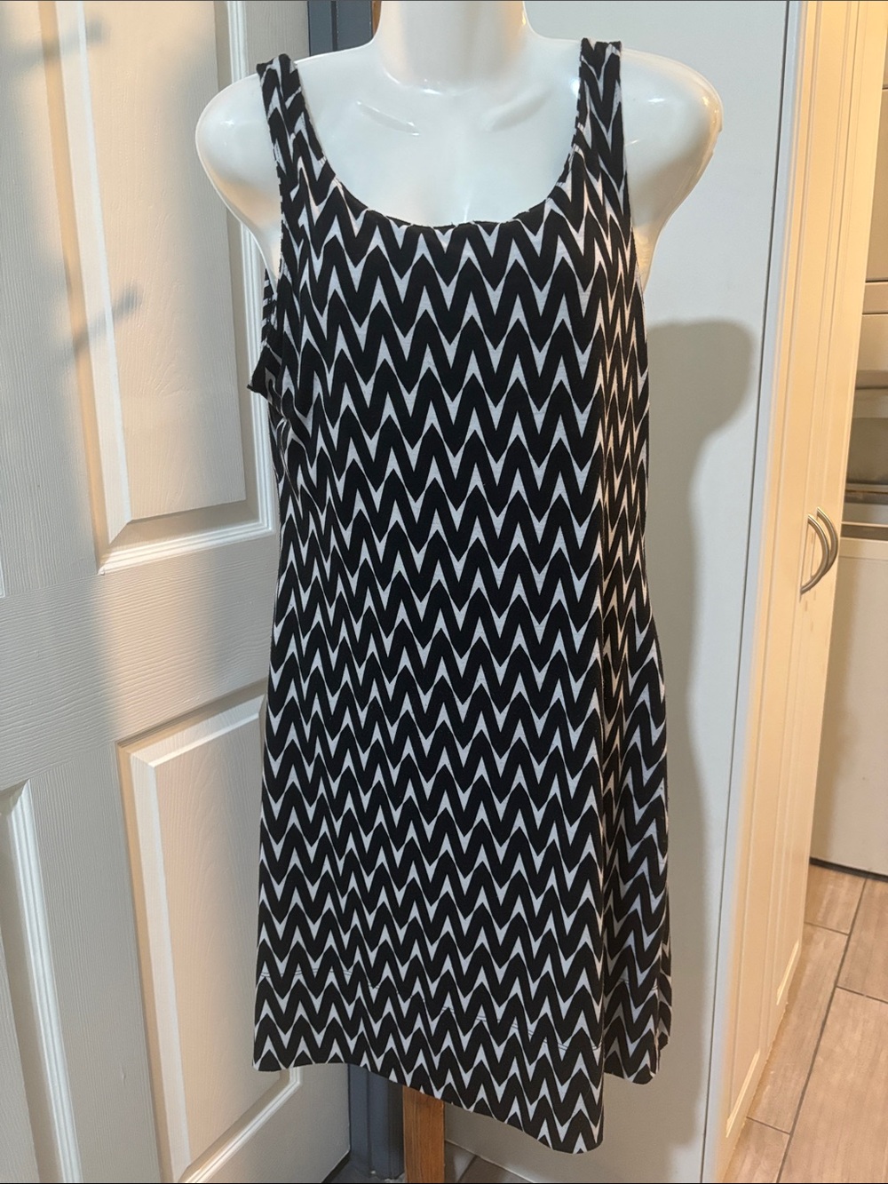 Black & White REVERSIBLE Chevron/ Stripe Tank Dress